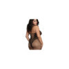 Bodystocking Grande taille résille dans un style Body avec magnifique décolleté à lanières 